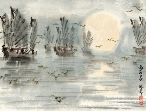 徐希（1940～2015） 南海晨 镜框 设色纸本
