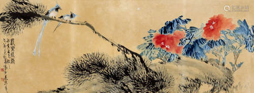 吴平（b.1920） 己巳（1989年）作 长乐永康 镜心 设色纸本