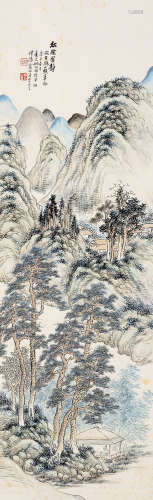 姚兆（1868～?） 庚午（1930年）作 松阴习静 立轴 设色纸本