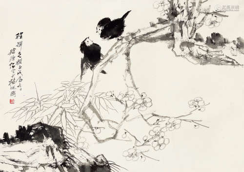 徐源绍（b.1944） 戊辰（1988年）作 花鸟 立轴 水墨纸本