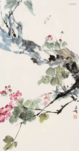 王雪涛（1903～1982） 花卉 镜框 设色纸本