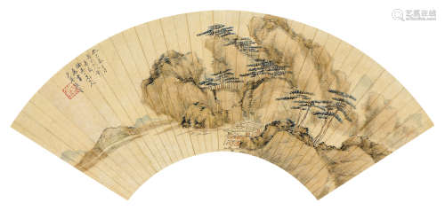 张崟（1761～1829） 山水 扇页 设色纸本