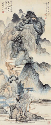 翁瑞午（1899～1961） 庚辰（1940年）作 山水 立轴 设色纸本