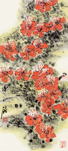 陈永锵（b.1948） 花卉 立轴 设色纸本