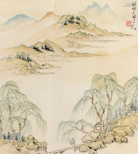 徐世昌（1855～1939） 山水 立轴 设色绢本