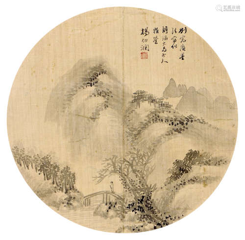 杨伯润（1837～1911） 山水 立轴 水墨绢本