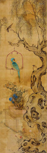 余省（1692～1767）（款） 花鸟 立轴 设色绢本