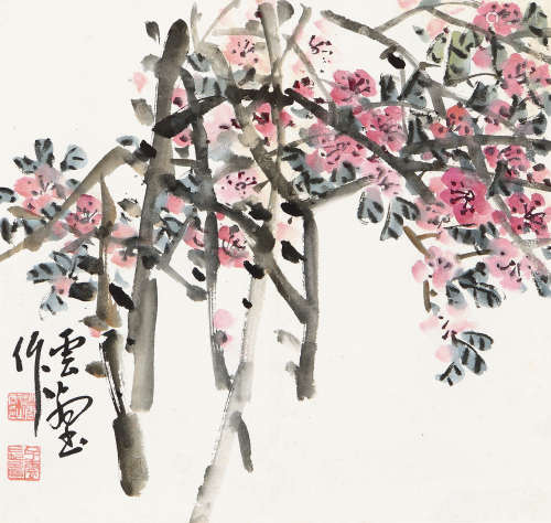 赵云壑（1874～1955） 桃花 立轴 设色纸本