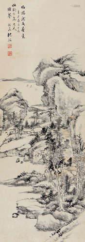沈翰（1842～1913） 壬子（1912年）作 山水 立轴 水墨纸本