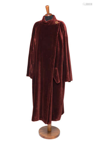 KRIZIALong brick colour faux-fur coat  (size 42)