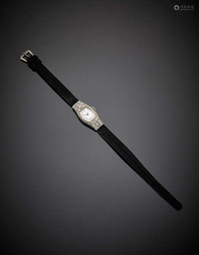 LONGINESPlatinum and diamond lady's wristwatch, n.4663873, gross g 11.99, length cm 17.30 circa. 