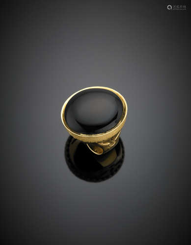 Yellow gold round cm 3 onyx ring g 34.80 size 13/53.