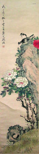 李育 1843- 花鸟 纸本立轴