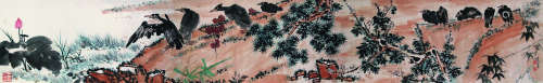 潘天寿 1897-1971 花鸟 纸本手卷