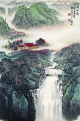 钱松岩 1899-1985 山高水长 纸本立轴