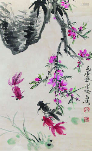 王雪涛 1903-1982 花卉 纸本立轴