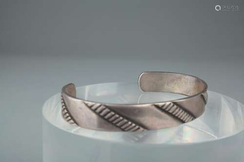 An American Indian Navajo Silver Ingot Bracelet,