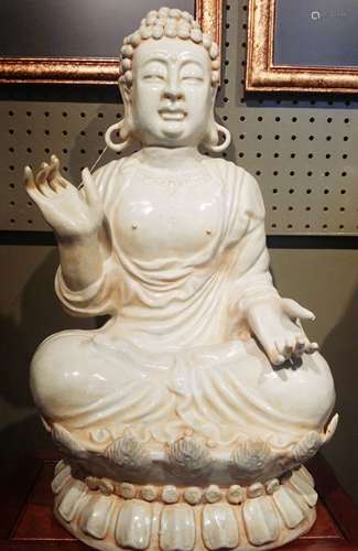 X-Lg Finest Chinese Ceramic Guan Yin Sculpture