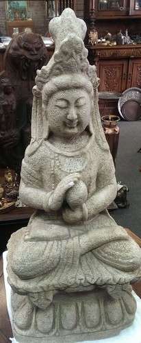 Old Chinese Guanyin Stone Sculpture 31