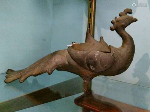Antique Chinese Bronze Phoenix Incense Burner