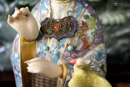 Beautiful Bejeweled Chinese Fairy Statue