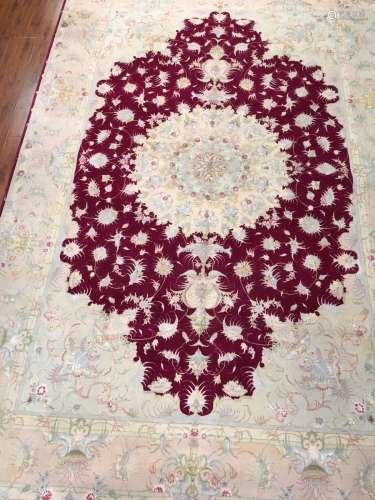 Persian Tabrize fine wool and silk Rug