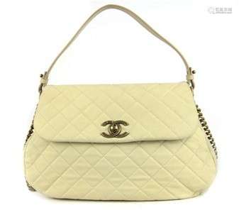 Chanel Cream Caviier Shoulder Bag