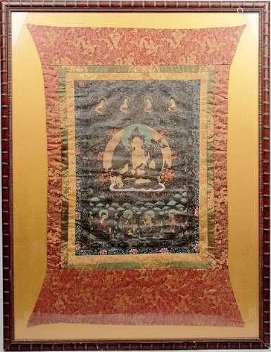 A Tibetan thangka possibly of Syamatara,