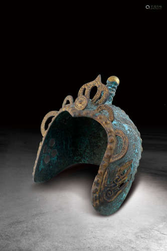 古銅鎏金頭盔