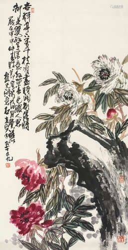 郭石夫（b.1945） 牡丹 镜心 设色纸本