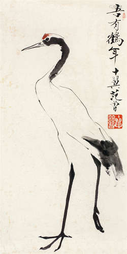 范曾（b.1938） 鹤寿 镜心 设色纸本