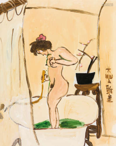 朱新建（1953～2014） 美浴图 布面油画