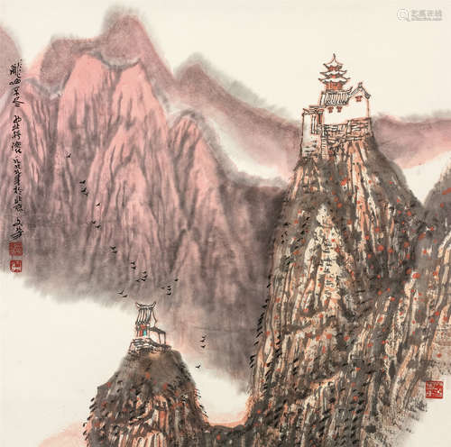 王文芳（b.1938） 龙山不尽 镜心 设色纸本