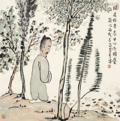 李孝萱（b.1959） 高士图 镜心 设色纸本