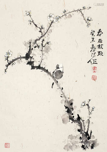 霍春阳（b.1946） 春在枝头 立轴 设色纸本