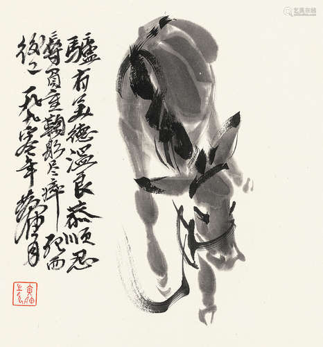 黄胄（1925～1997） 雏驴 镜心 水墨纸本