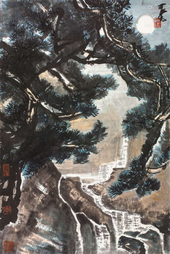 李可染（1907～1989） 明月松间照 镜心 设色纸本