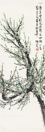 汪吉麟（1871～1960） 梅花 立轴 设色纸本
