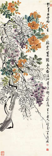 陈半丁（1876～1970年） 花卉 立轴 设色纸本