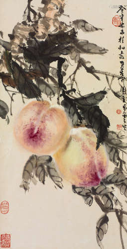 宋步云（1910～1992） 大寿图 立轴 设色纸本