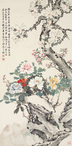 吴青霞（1910～2008） 牡丹富贵 立轴 设色纸本