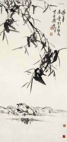 魏启后（1920～2009） 竹石图 镜心 水墨纸本
