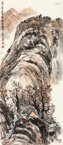 方济众（1923～1987） 关中小景 镜心 设色纸本