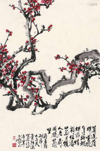 于希宁（1913～2007） 红梅 镜心 设色纸本