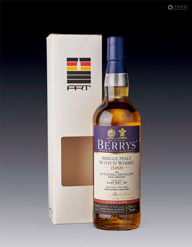 Berry Bros. & Rudd Berrys’ Own Selection Littlemill 25 Year Old Single Malt Scotch Whisky， Lowlands， Scotland/700 ML