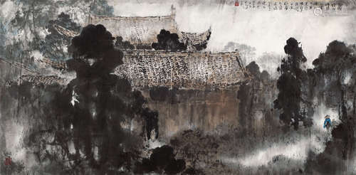 杨善深（1913～2004） 2000年作 白马寺 镜框 设色纸本