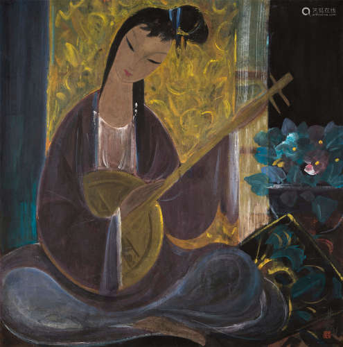 林风眠（1900～1991） 仕女 镜框 设色纸本