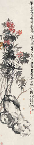 吴昌硕（1844～1927） 花卉 立轴 设色纸本