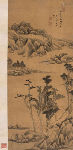 董其昌（1555～1636） 1604年作 山居图 立轴 水墨绢本