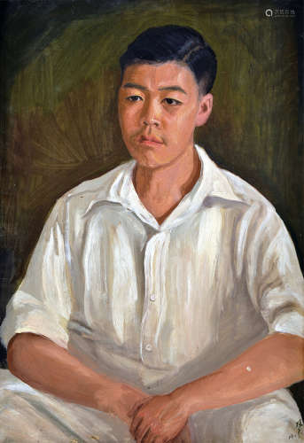 李铁夫 1943年 刘思健肖像 布面 油画